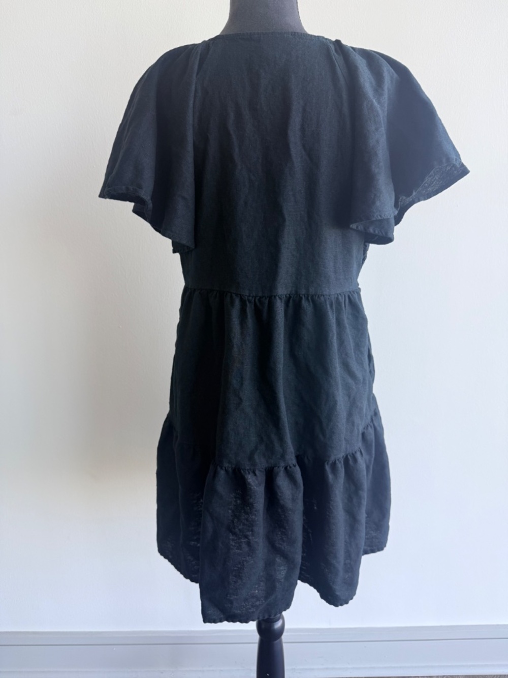 Universal Thread Womens Black Flutter Short Sleeve Mini Skater Dress - Picture 5 of 6